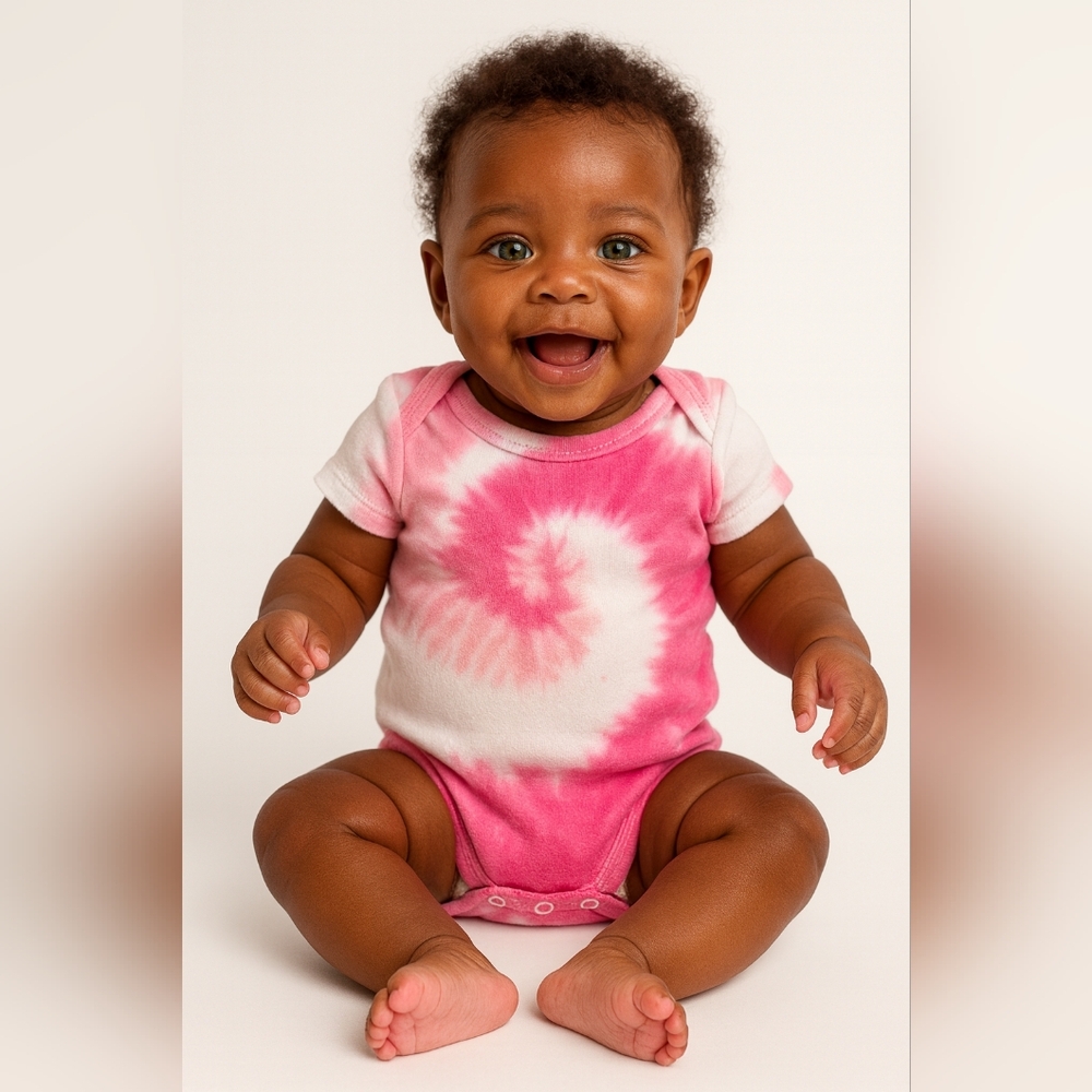 Pink Tie-Dye Baby Onesie